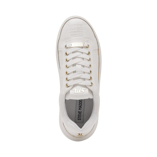 Womens white and gold trainers cheap