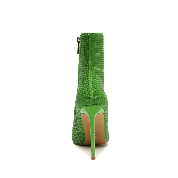 Green heeled ankle clearance boots