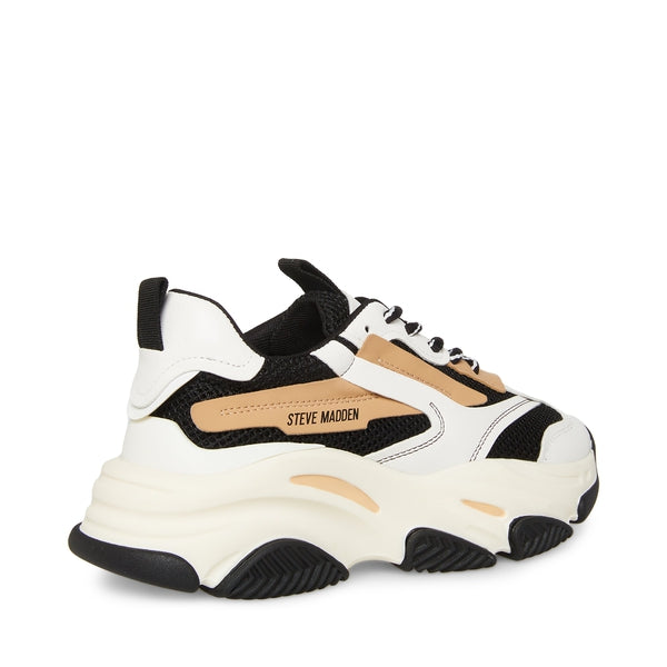 POSSESSION Black Tan Sneakers by Steve Madden - back side view