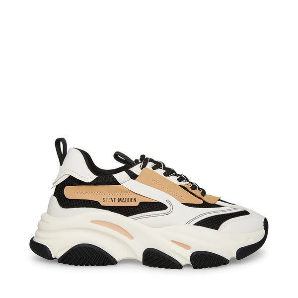 POSSESSION Black Tan Sneakers by Steve Madden - side view
