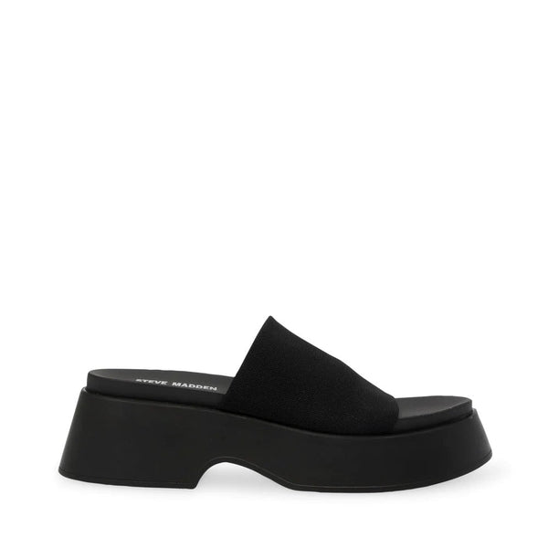 THROW BACK Black Sandals by Steve Madden - side view