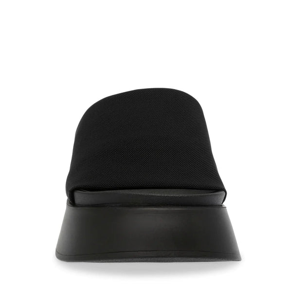 THROW BACK Black Sandals by Steve Madden - front view