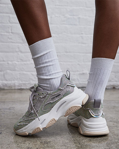 PARK-AVE-R Grey Sneakers by Steve Madden - model view