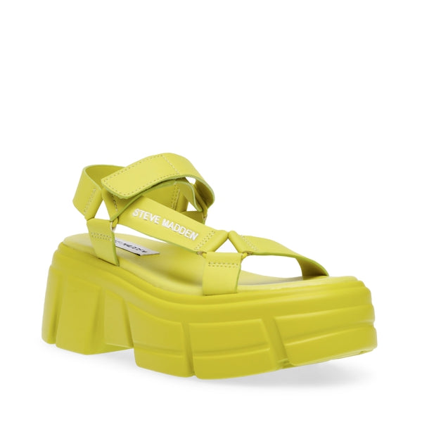 ASSERTIVE Citron Sandals by Steve Madden - front side view