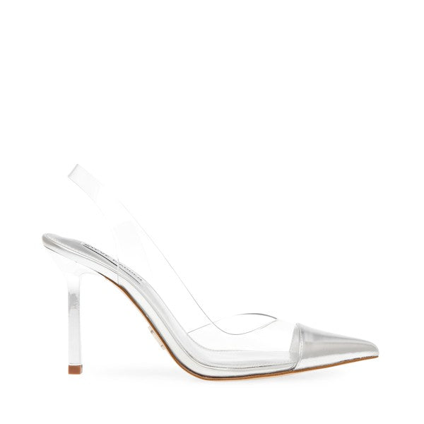 ASOS DESIGN Hampstead mid heeled sandals in silver | ASOS