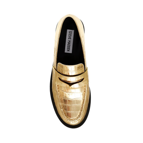 Steve madden hot sale gold loafers