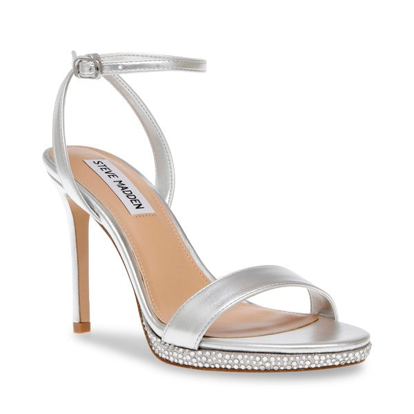EVER-R Silver Heels by Steve Madden - front side view