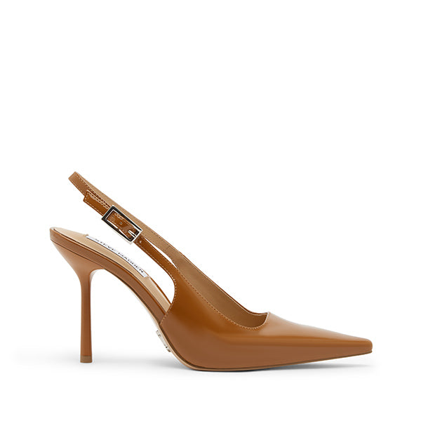 DAENERYS Tan Patent Heels by Steve Madden - side view