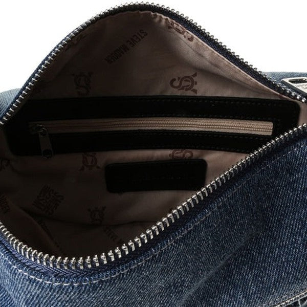 BOSLO Blue Denim Women's Handbags by Steve Madden - interior view