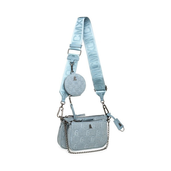 BURGENT1 Denim Handbags by Steve Madden - front side view