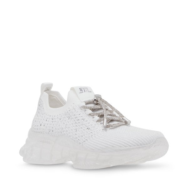 METER White Clear Sneakers by Steve Madden - front side view