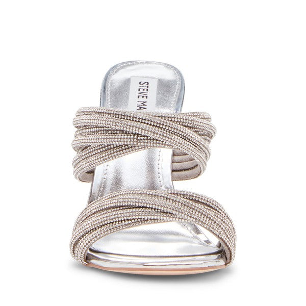 NOVEL Silver Heels by Steve Madden - front view