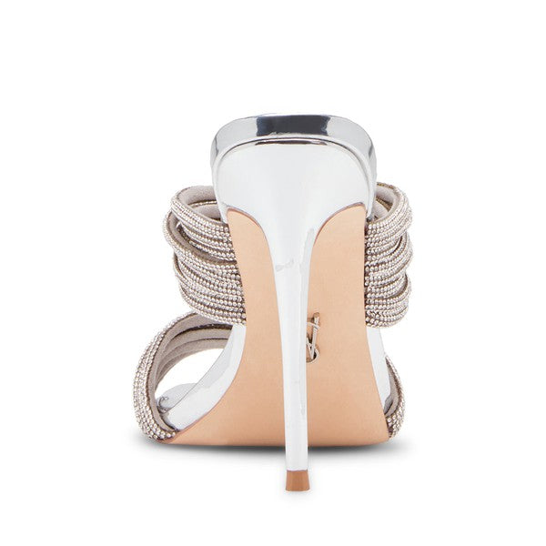 NOVEL Silver Heels by Steve Madden - back view