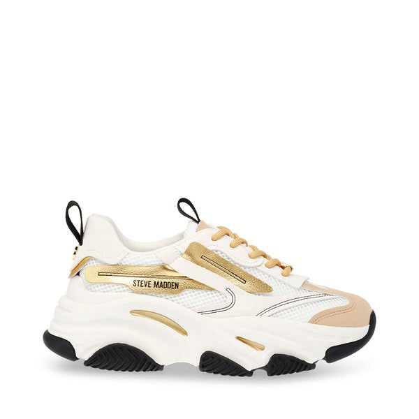 POSSESSION-E White Tan Black Sneakers by Steve Madden - side view
