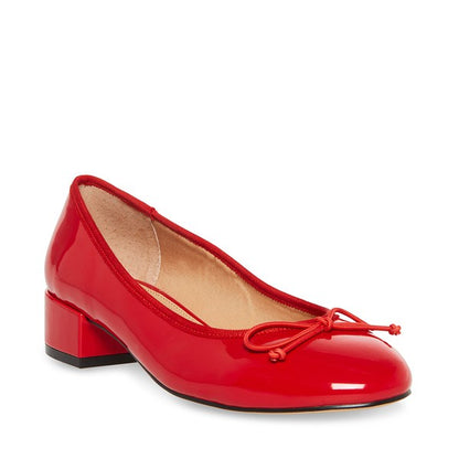 CHERISH Red Patent Heels by Steve Madden - front side view