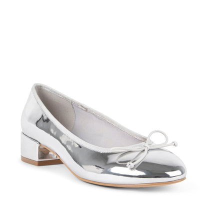 CHERISH Silver Heels by Steve Madden - front side view