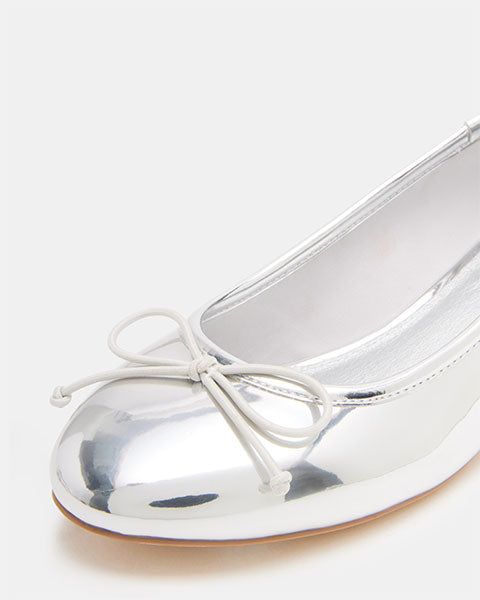 CHERISH Silver Heels by Steve Madden - close up view