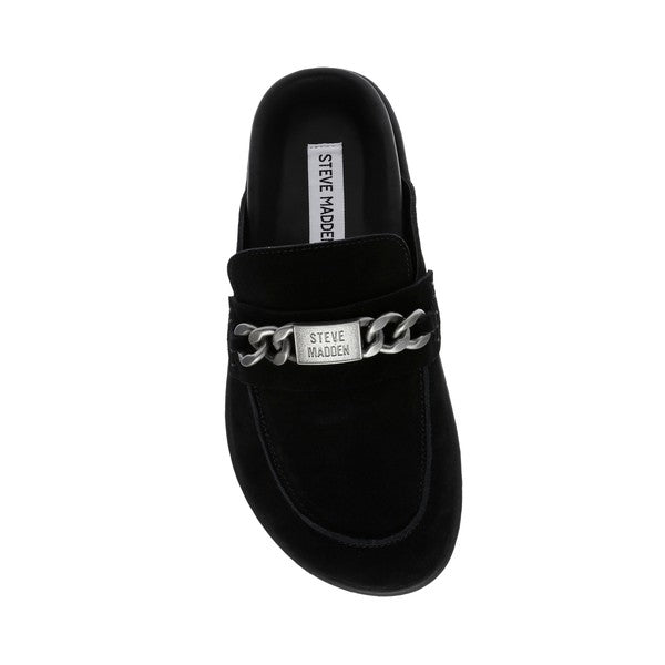 CHROMATIC Black Suede Loafers by Steve Madden - top view