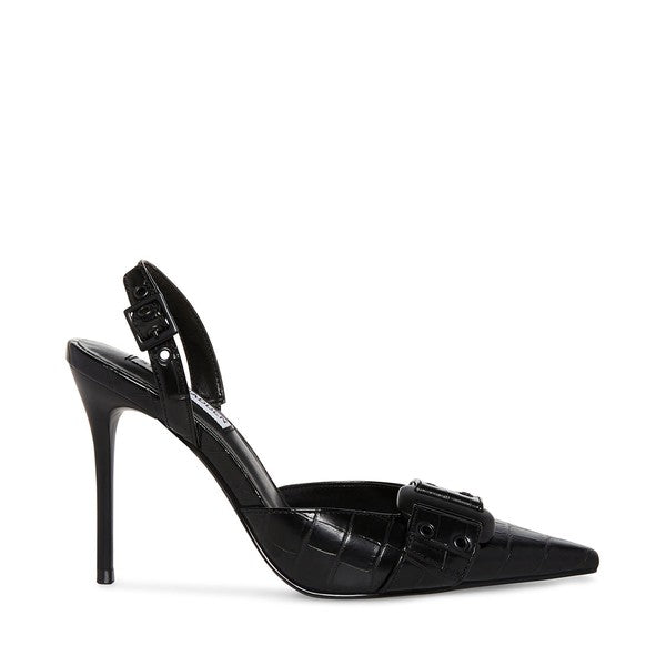 DILLON Black Croco Heels by Steve Madden - side view