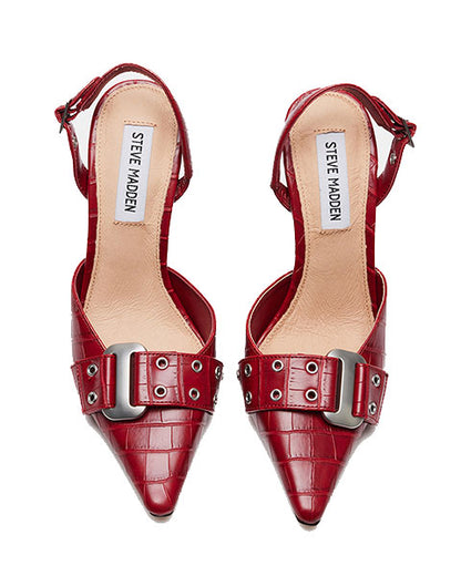 DILLON Red Croco Heels by Steve Madden - dual top  view