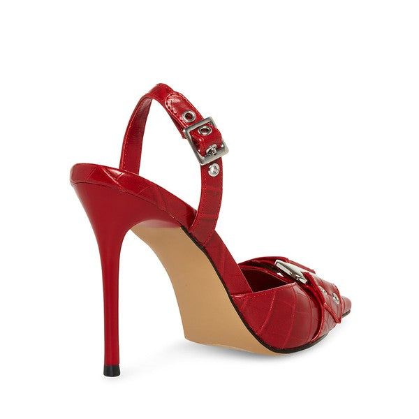 DILLON Red Croco Heels by Steve Madden - back side view