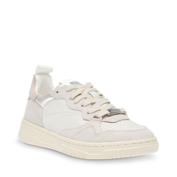 ECSTATIC White Multi Sneakers by Steve Madden - front side view