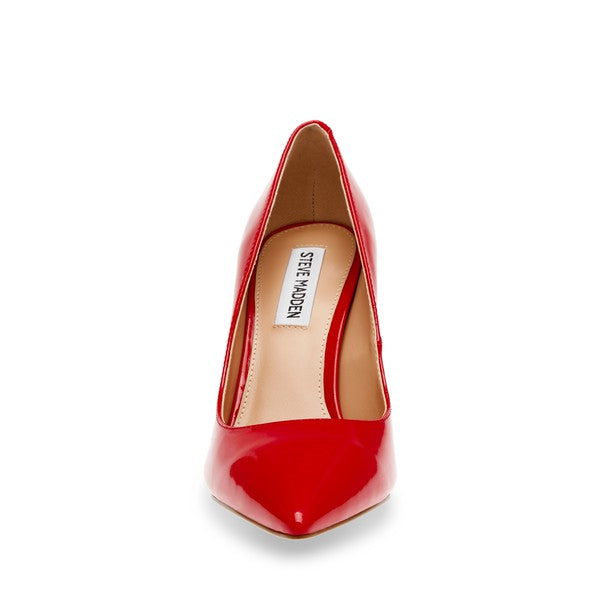 EVELYN Red Patent Heels by Steve Madden - front view