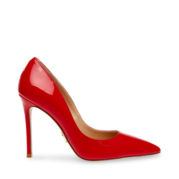 EVELYN Red Patent Heels by Steve Madden - side view