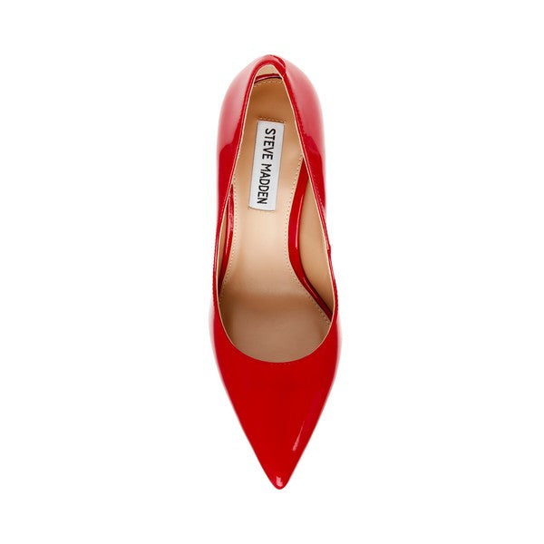 EVELYN Red Patent Heels by Steve Madden - top view