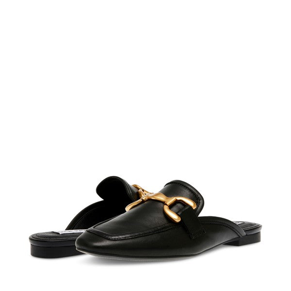 FORTUNATE Black Leather Loafers by Steve Madden - dual view