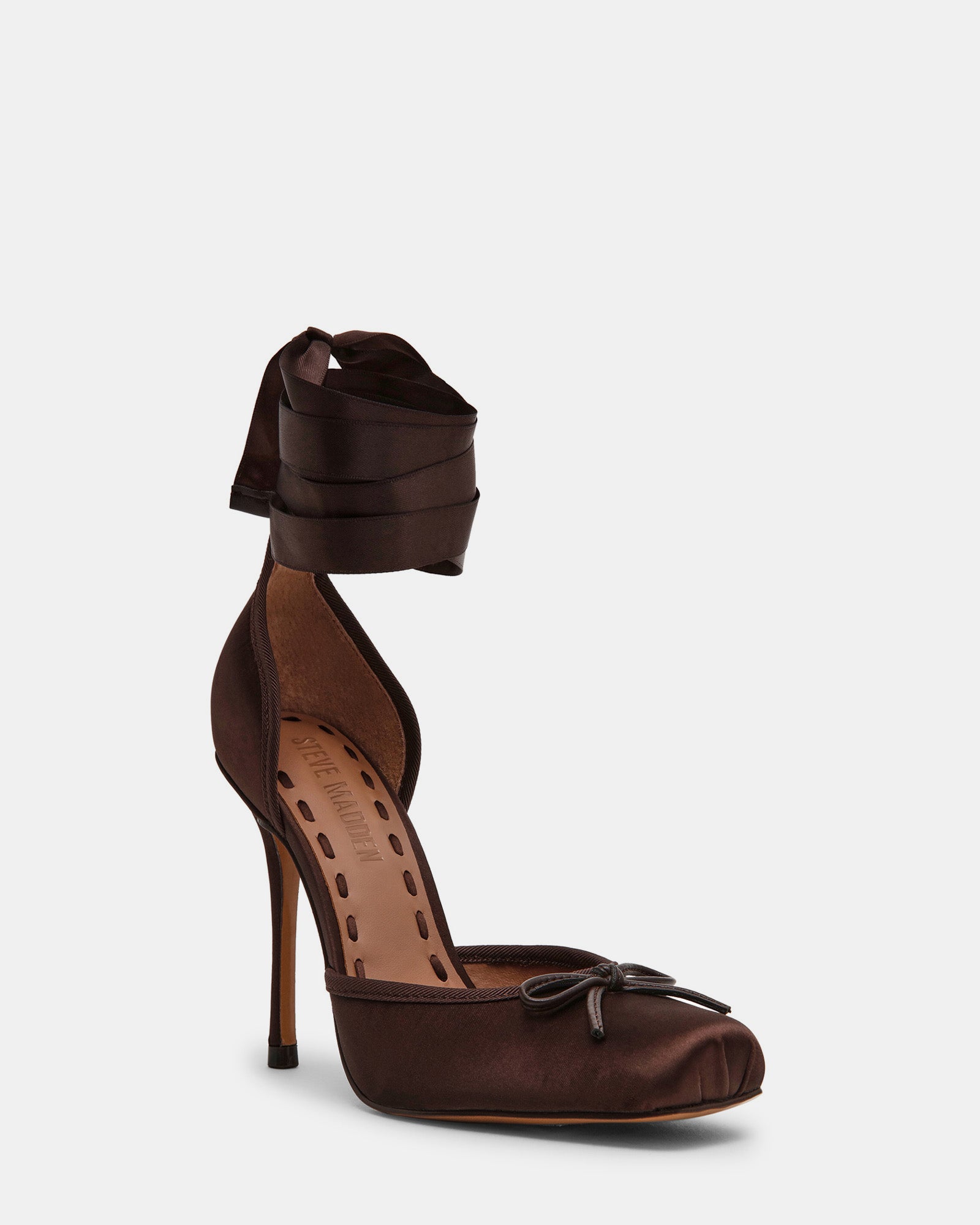 LARINA DARK BROWN SATIN - view 2