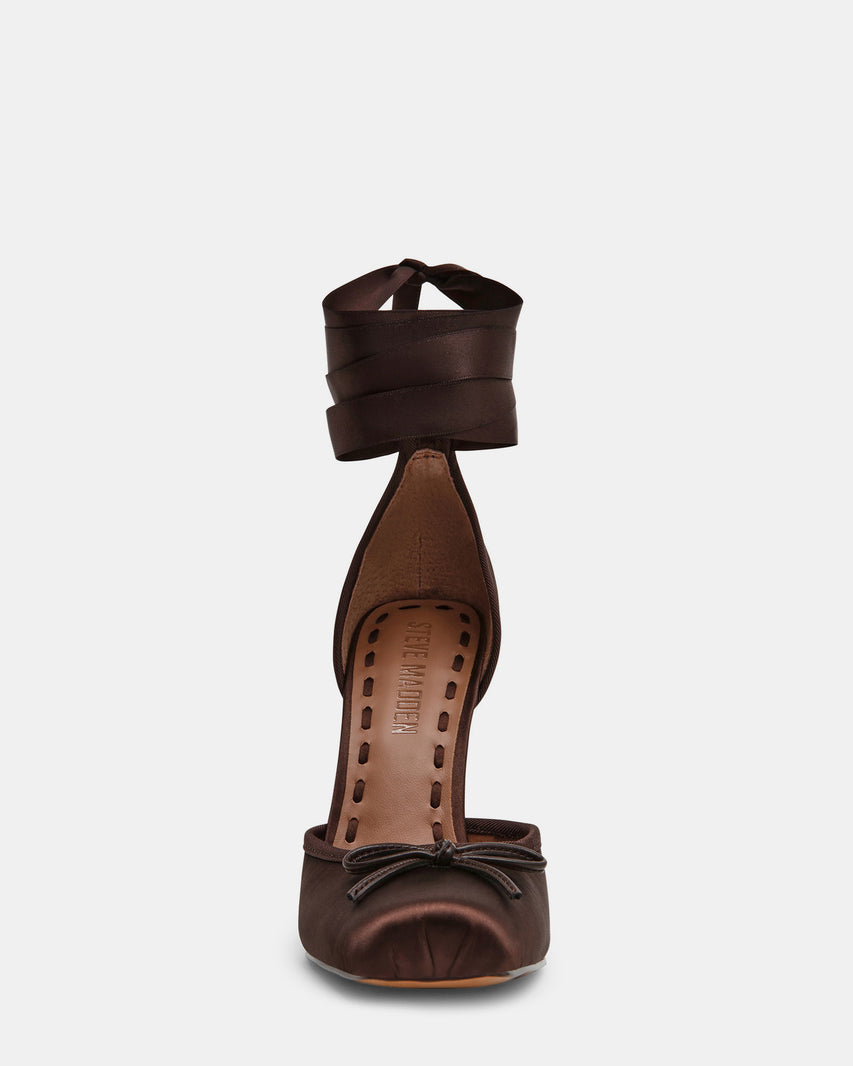 LARINA DARK BROWN SATIN - view 3