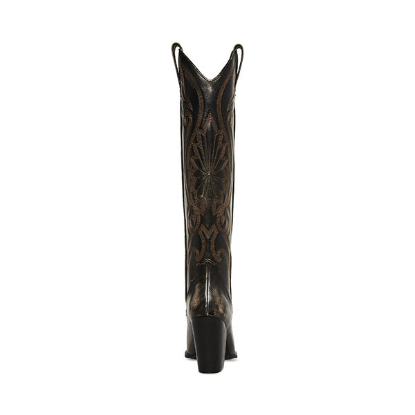 LASSO Brown Distressed Boots by Steve Madden - back view