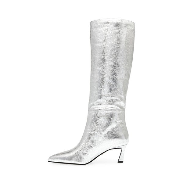 LAVAN Silver Boots by Steve Madden - side view