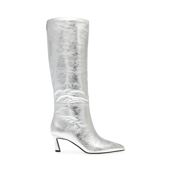 LAVAN Silver Boots by Steve Madden - side view