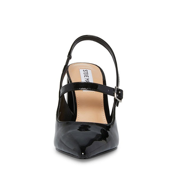 MAEGAN Black Patent Heels by Steve Madden - front view