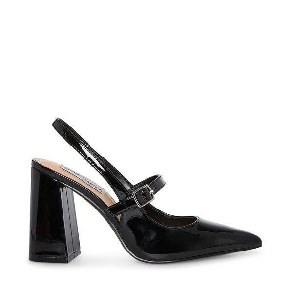 MAEGAN Black Patent Heels by Steve Madden - side view