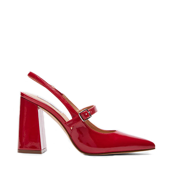MAEGAN Red Patent Heels by Steve Madden - side view