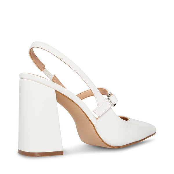 MAEGAN White Patent Heels by Steve Madden - back side view
