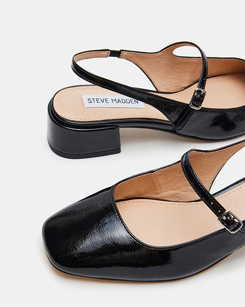 MARJORIE-E Black Mary Janes by Steve Madden - close up view