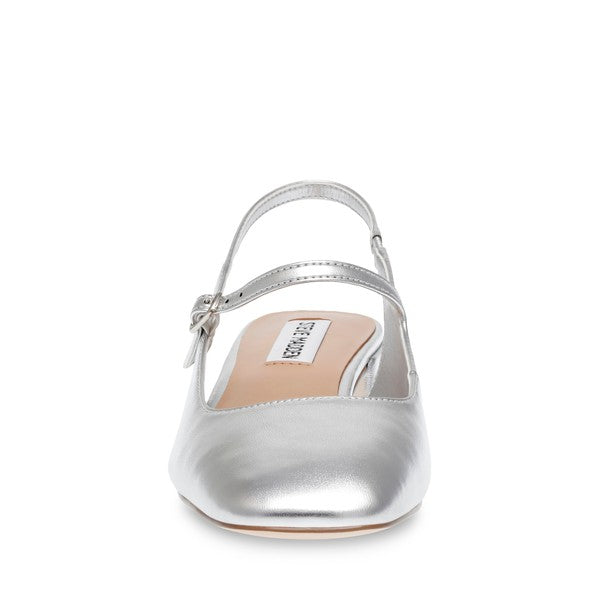 MARJORIE-E Silver Mary Janes by Steve Madden - front view