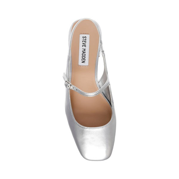 MARJORIE-E Silver Mary Janes by Steve Madden - top view