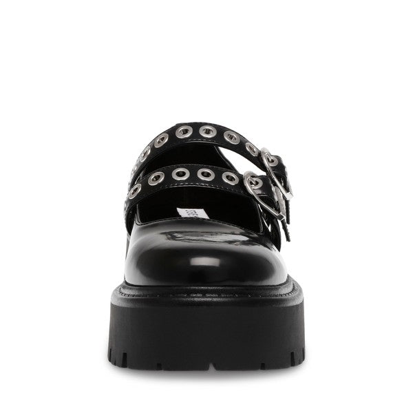 OVERT Black Action Leather Mary Janes by Steve Madden - front view