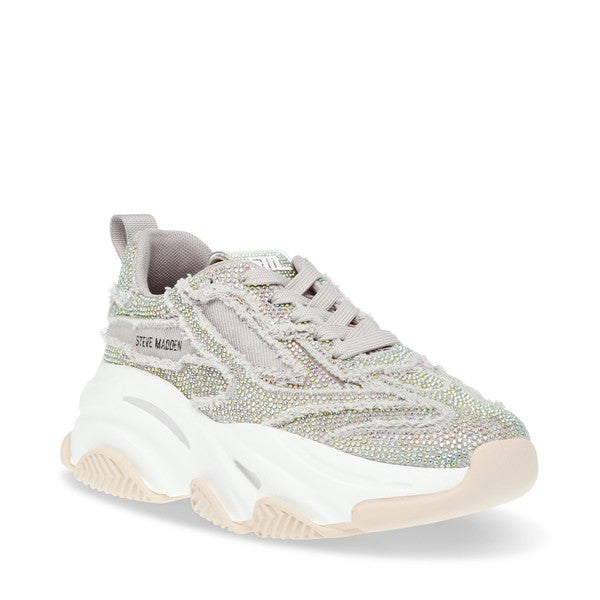 PARK-AVE-R Grey Sneakers by Steve Madden - front side view