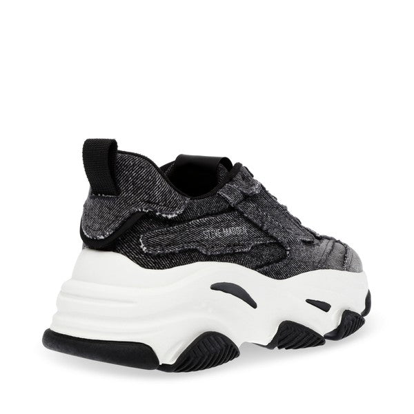 PARK AVE Black Denim Sneakers by Steve Madden - back side view