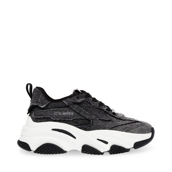 PARK AVE Black Denim Sneakers by Steve Madden - side view