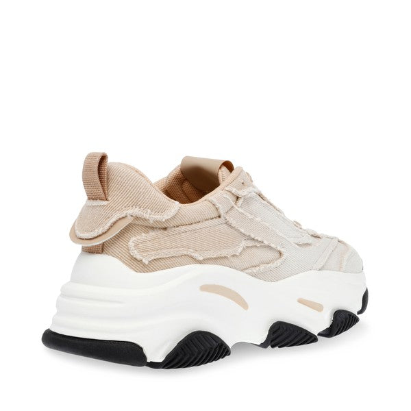 PARK AVE Tan Denim Sneakers by Steve Madden - back side view