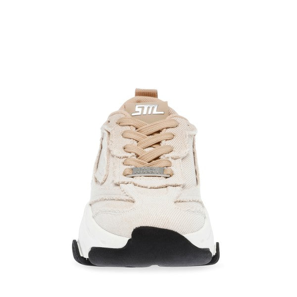 PARK AVE Tan Denim Sneakers by Steve Madden - front view
