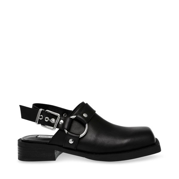 RAMBLES Black Leather Mules by Steve Madden - side view