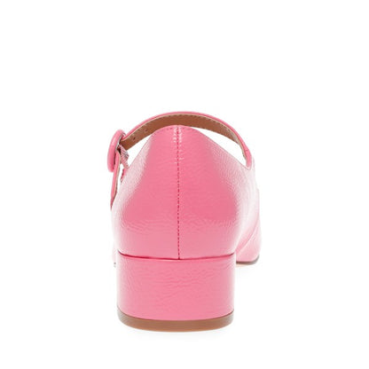 SESSILY Pink Patent Heels by Steve Madden - back view